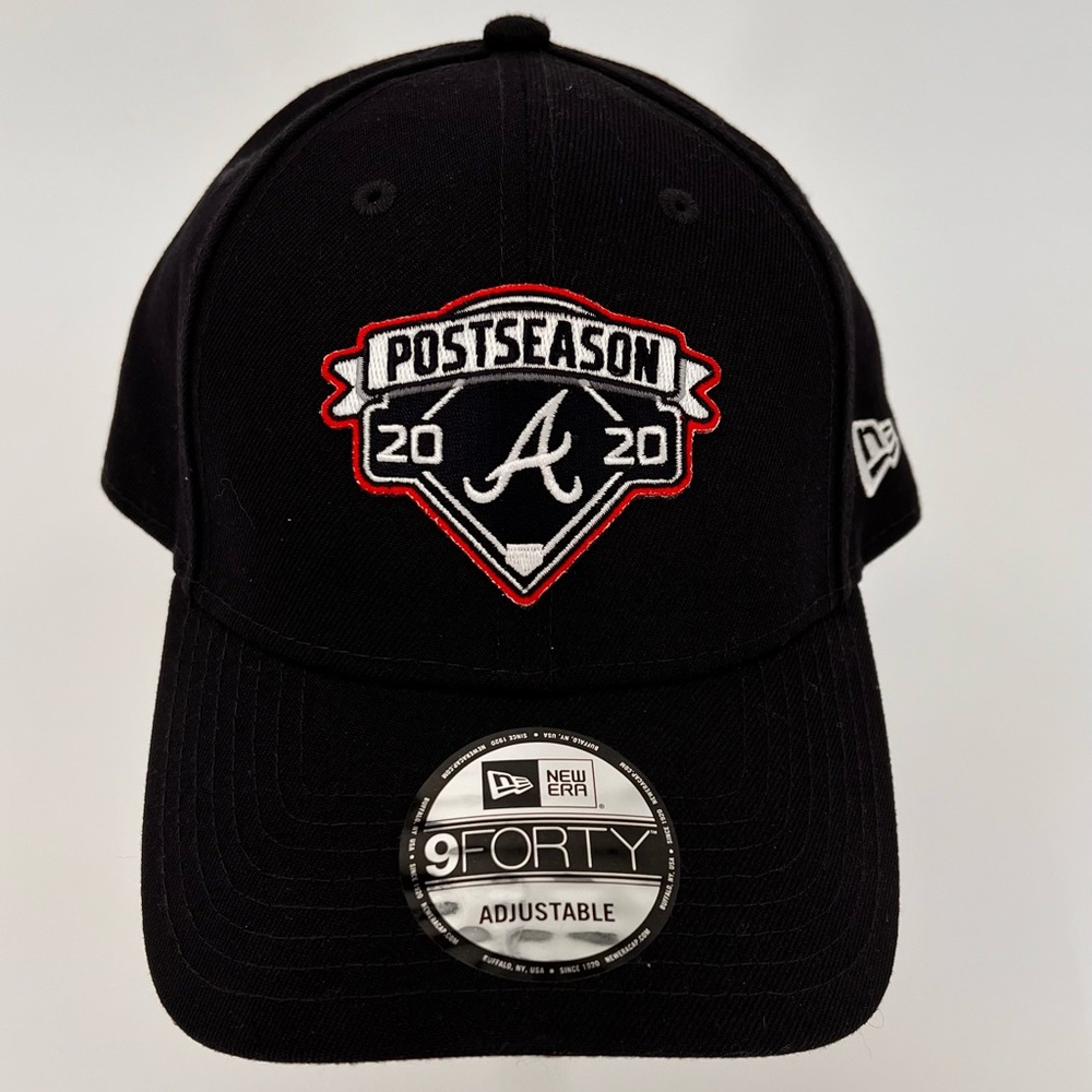 New Era Atlanta Braves 9FORTY Adjustable Hat, 2020 Postseason, Navy Blue, NEW